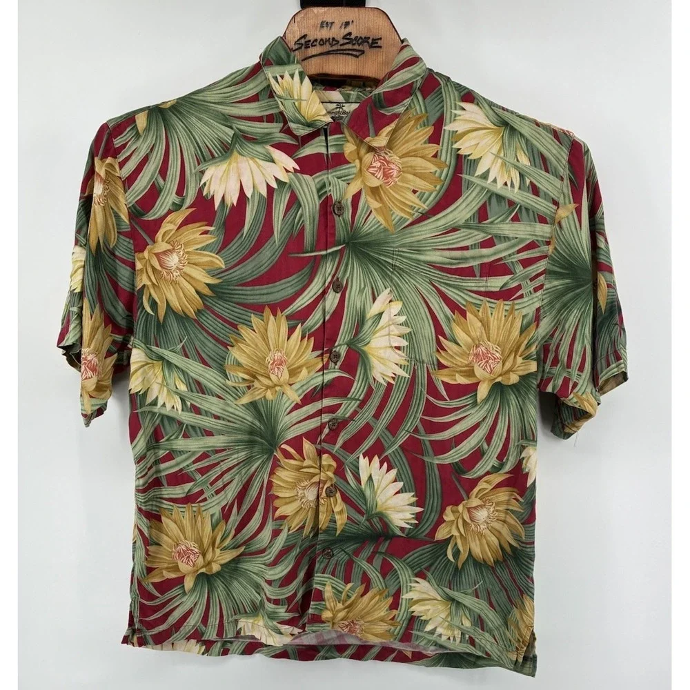 Lot Of 2 VNTG Tommy Bahama Shirt XL 100% Silk Floral All Over Print Hawaiian - Picture 2 of 10
